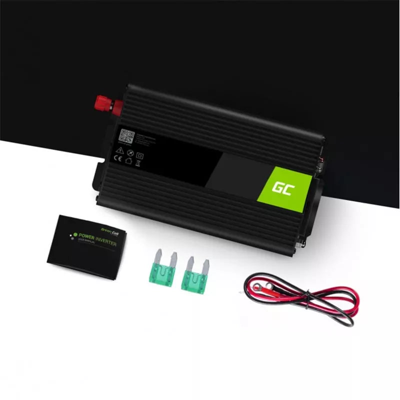 Green Cell įtampos keitiklis / inverteris su UPS funkcija (12 V → 230 V, gryna sinusoide, 300 W / 600 W)