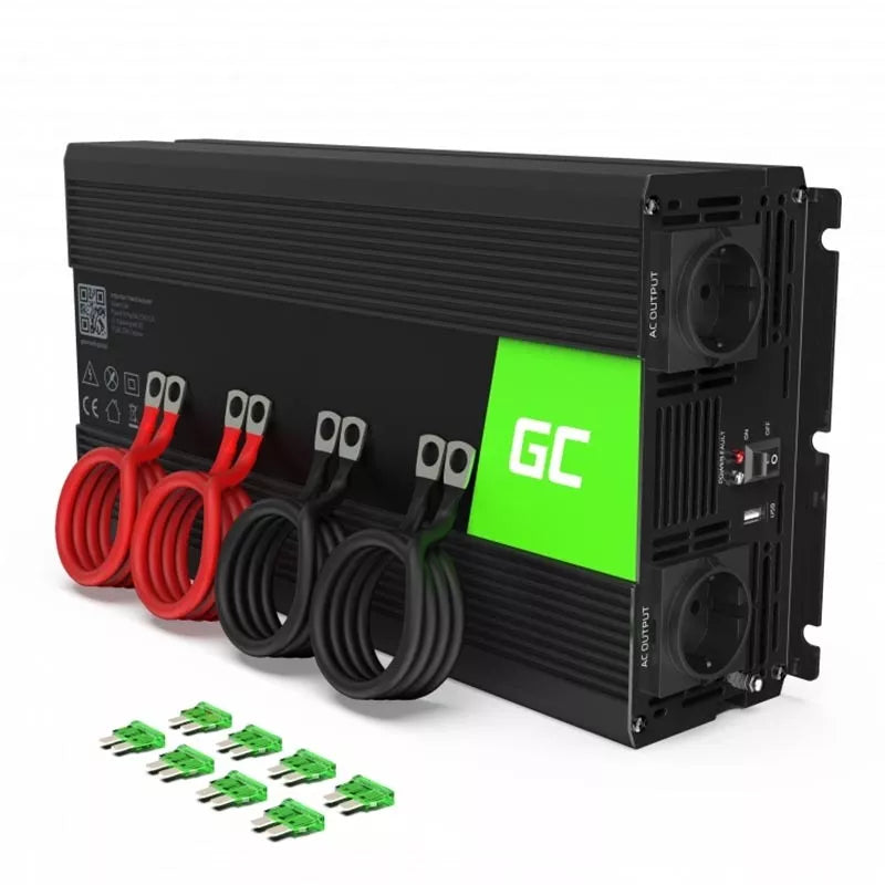"Green Cell" - Įtampos keitiklis inverteris iš 12V į 230V 2000W / 4000W Modifikuota sinusinė banga