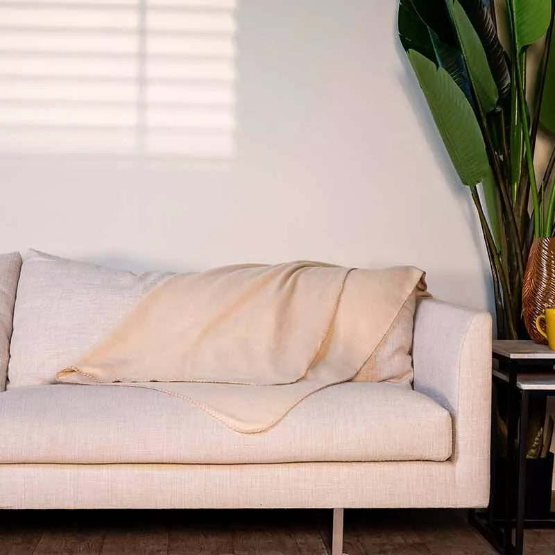 Vilnonė antklodė 170x130 (kreminė)