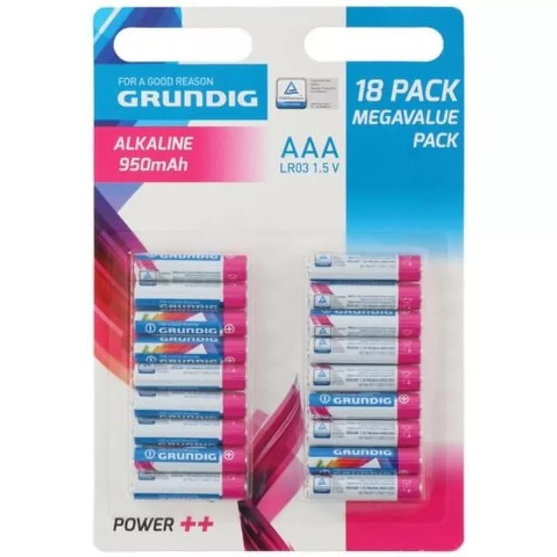 "Grundig" - AAA / R03 šarminė baterija 1,5 V 18 vnt.