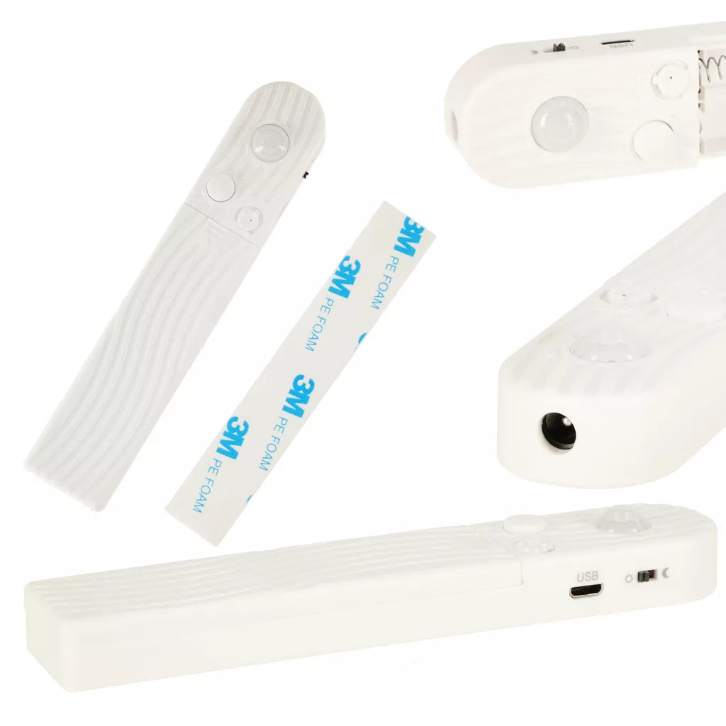 Akumuliatoriumi maitinama USB judesio detektoriaus LED juosta 1M šiltos baltos spalvos