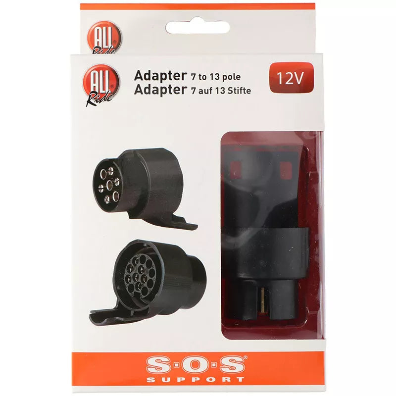 "All Ride" - 7/13 kontaktų 12 V vilkimo kablio lizdo adapteris/prietaisas