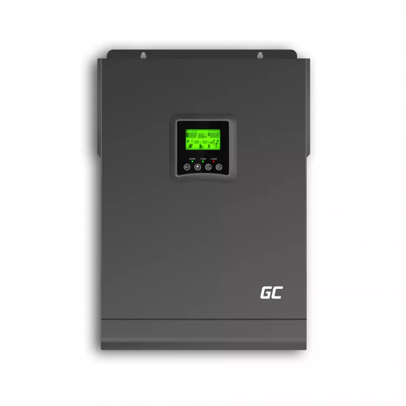 "Green Cell" - Saulės inverteris Inverteris Off Grid su saulės įkrovikliu MPPT 48VDC 230VAC 3000VA/3000W Gryna sinusoidė