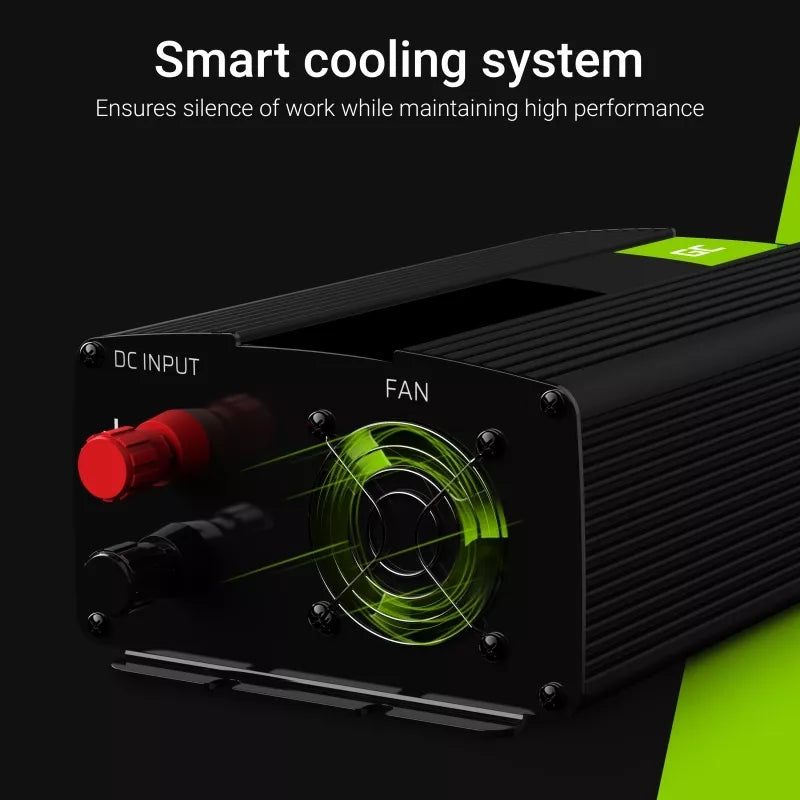 "Green Cell" - Įtampos keitiklis inverteris iš 12V į 230V 500W / 1000W Modifikuota sinusinė banga
