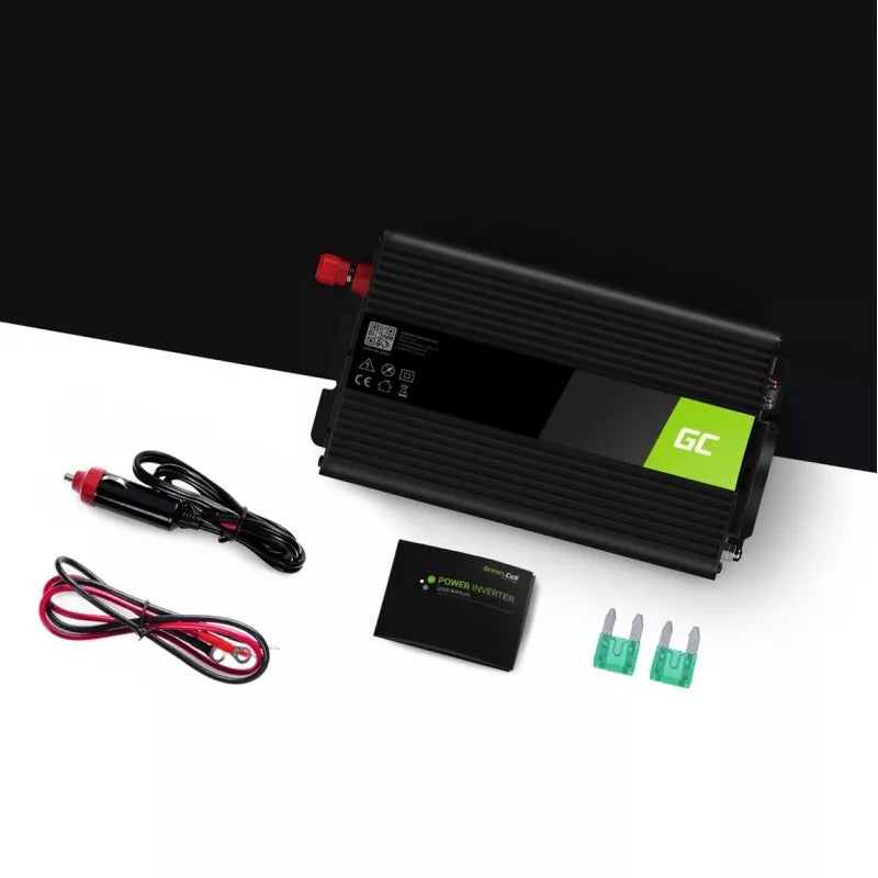 "Green Cell" - Įtampos keitiklis inverteris iš 12V į 230V 500W / 1000W Modifikuota sinusinė banga