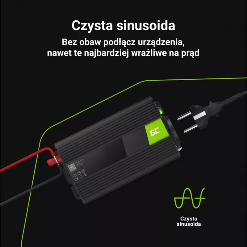 "Green Cell" - Įtampos keitiklis inverteris iš 24V į 230V 1000W/2000W grynos sinusoidės bangos