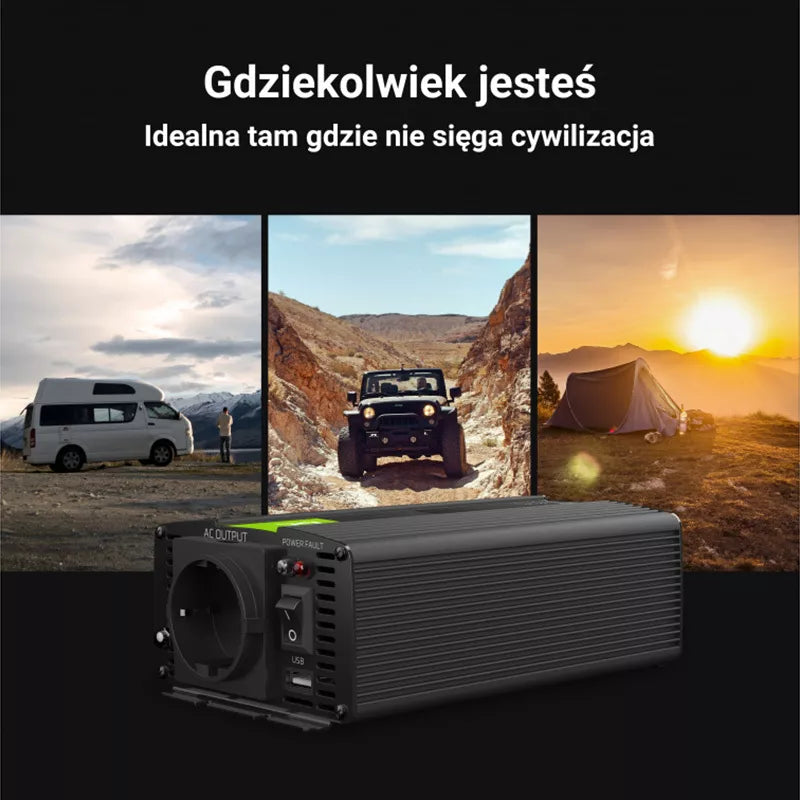 "Green Cell" - Įtampos keitiklis inverteris iš 24V į 230V 1000W/2000W grynos sinusoidės bangos