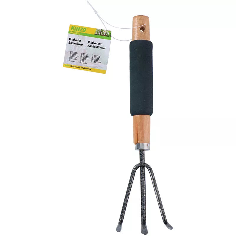 "Kinzo" - rankinis 29 cm ilgio sodo kultivatorius su nagais, tvirtos konstrukcijos