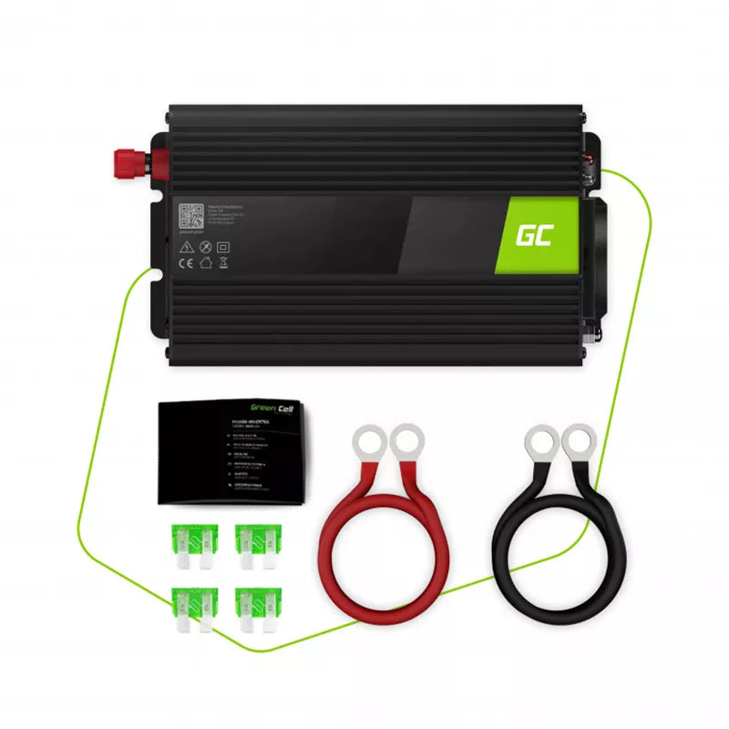 "Green Cell" - Įtampos keitiklis inverteris iš 24V į 230V 1000W/2000W grynos sinusoidės bangos