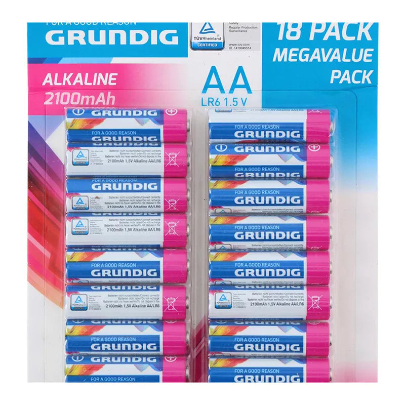 Grundig - Šarminių baterijų rinkinys AA / LR6 1,5 V 18 vnt.