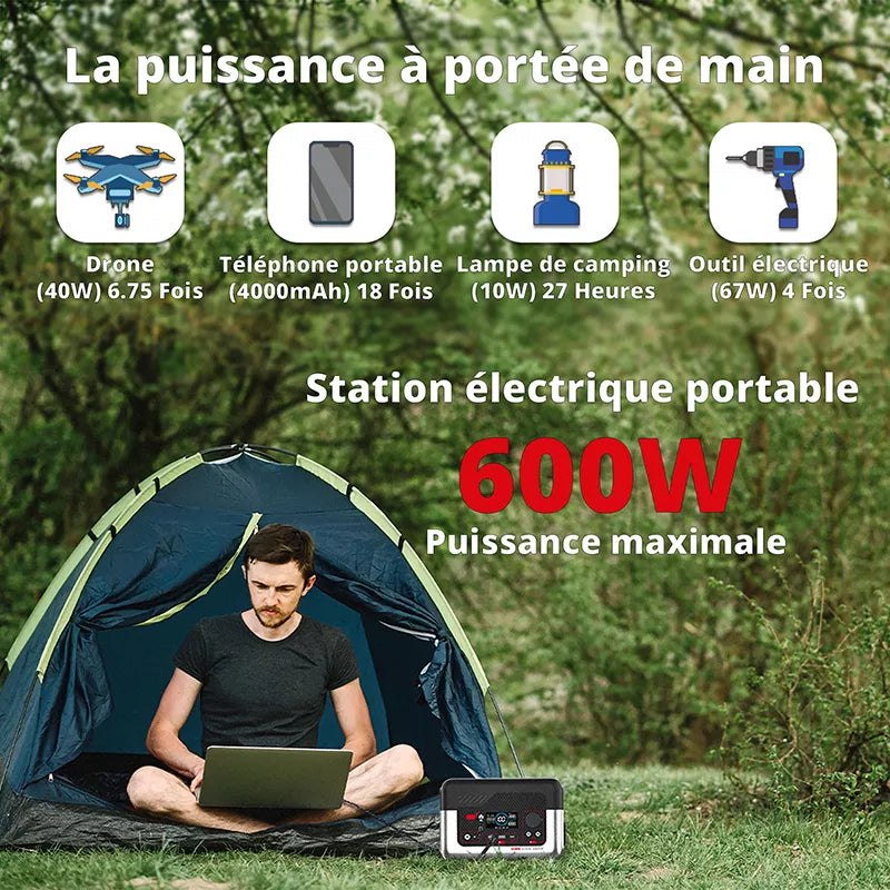"Wonder Wx600" maitinimo stotelė - 300 W 72800 mAh nešiojamoji maitinimo stotelė (juoda)