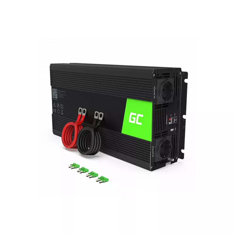 "Green Cell" - Įtampos keitiklis inverteris iš 12V į 230V 1500W/3000W grynos sinusoidės bangos