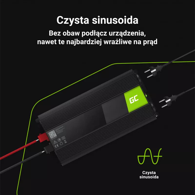 "Green Cell" - Įtampos keitiklis inverteris iš 12V į 230V 1500W/3000W grynos sinusoidės bangos