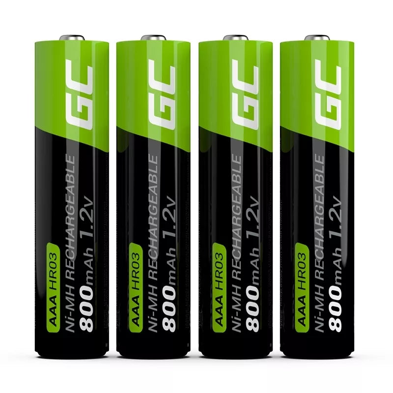 Žaliųjų elementų 4x AAA HR03 baterijos 800 mAh