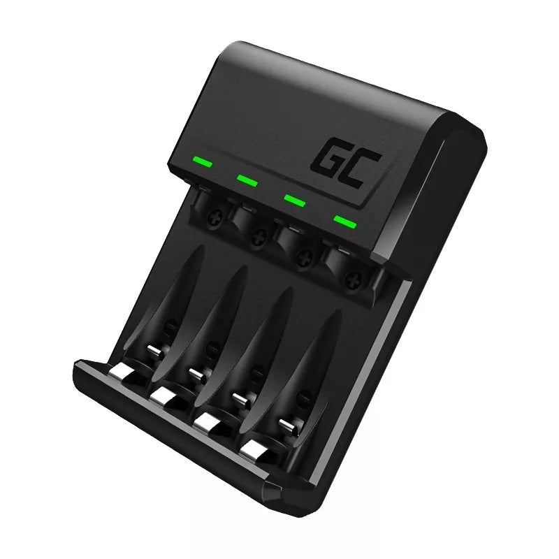 "Green Cell GC VitalCharger" Ni-MH AA ir AAA akumuliatorių įkroviklis su "Micro USB" ir USB-C jungtimis