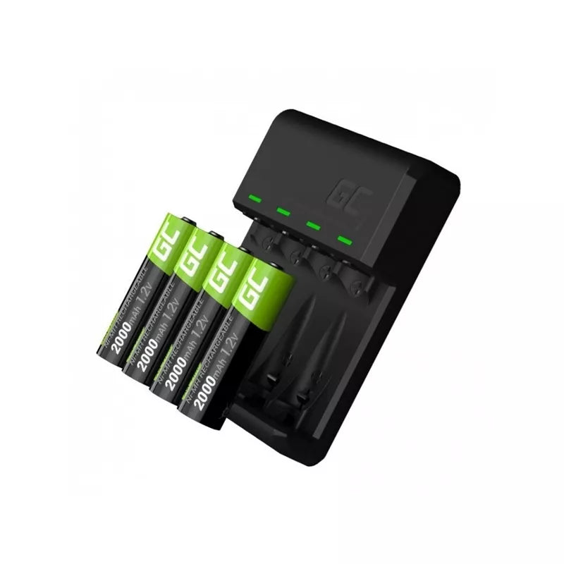 Įkroviklis "Green Cell GC VitalCharger" + 4x baterijos AA 2000mAh Ni-MH