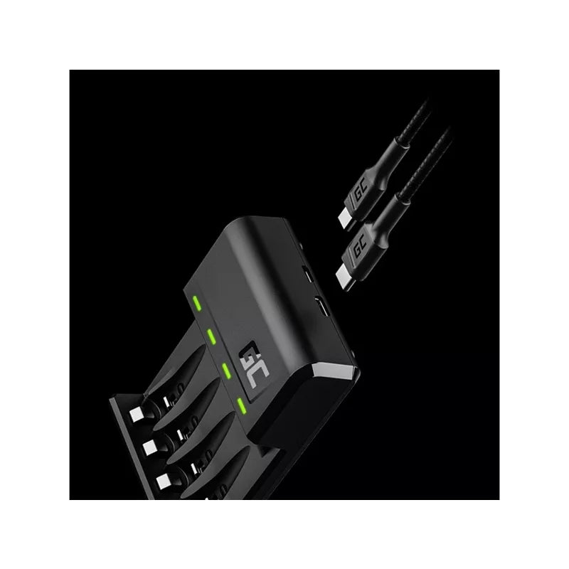 Įkroviklis "Green Cell GC VitalCharger" + 4x baterijos AA 2000mAh Ni-MH