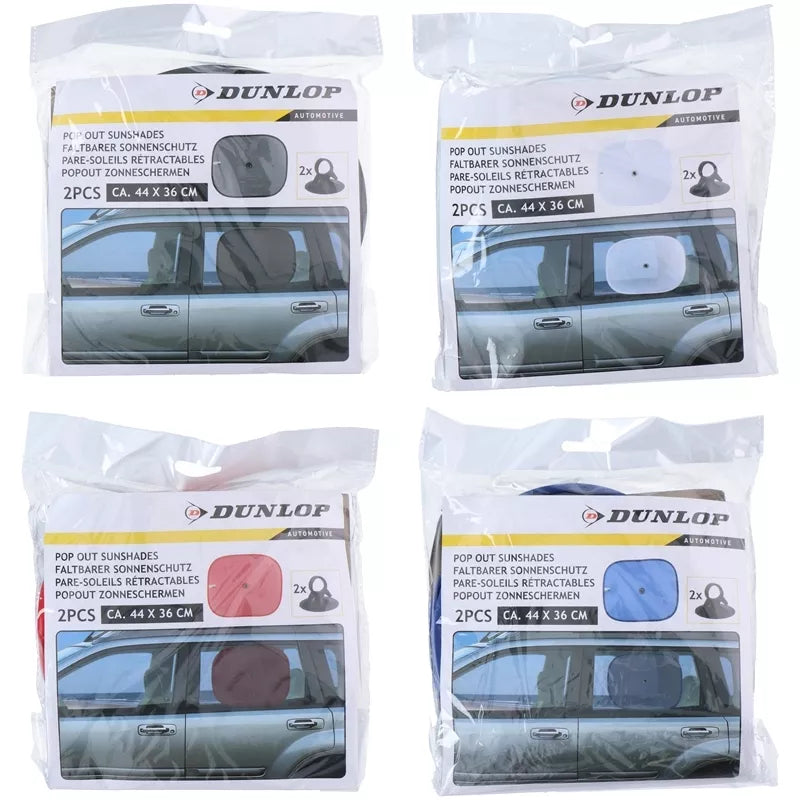 Dunlop - Šoninių automobilio langų skydelis nuo saulės 36x44 cm 2 vnt. (raudonas)