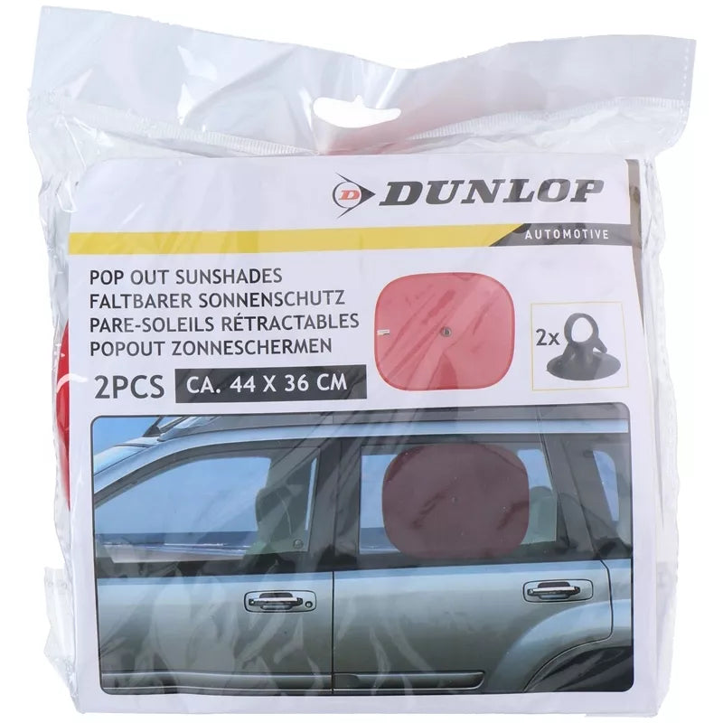 Dunlop - Šoninių automobilio langų skydelis nuo saulės 36x44 cm 2 vnt. (raudonas)