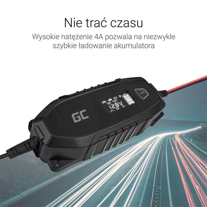 "Green Cell" - įkroviklis, 6 V / 12 V (4 A) akumuliatorių įkroviklis su išmaniąja diagnostika