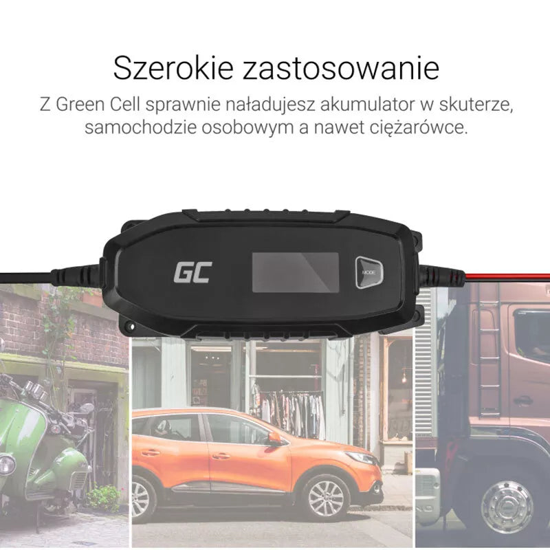 "Green Cell" - įkroviklis, 6 V / 12 V (4 A) akumuliatorių įkroviklis su išmaniąja diagnostika