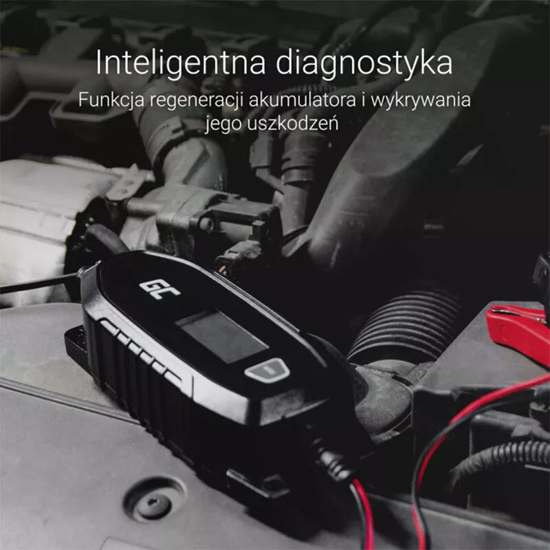 "Green Cell" - įkroviklis, 6 V / 12 V (4 A) akumuliatorių įkroviklis su išmaniąja diagnostika
