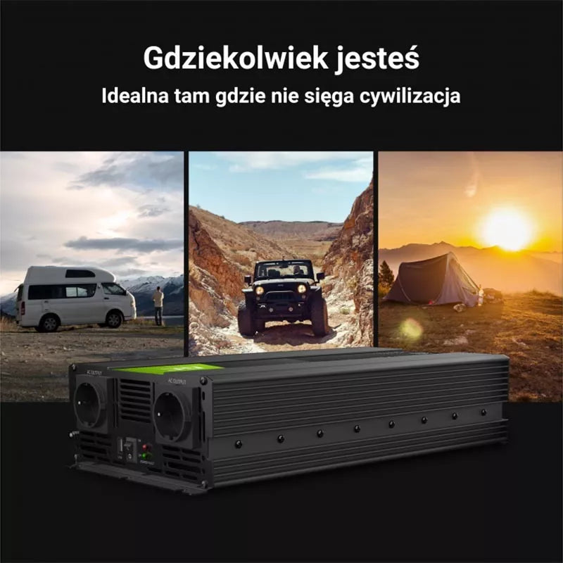 "Green Cell" - Įtampos keitiklis inverteris iš 12V į 230V 2000W / 4000W Modifikuota sinusinė banga