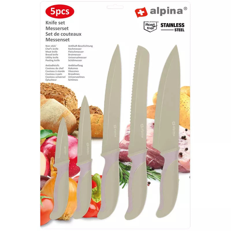 "Alpina" - Nerūdijančio plieno peilių rinkinys (smėlio spalvos)