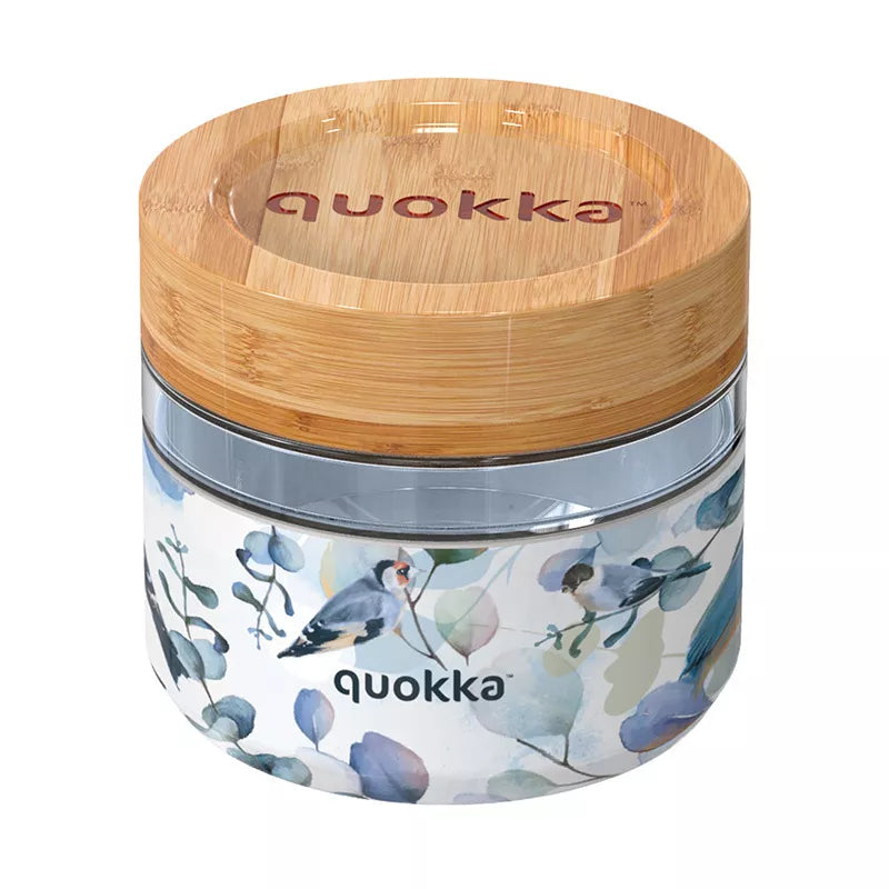 "Quokka Deli Food Jar" - stiklinis maisto indas / pietų dėžutė 500 ml (Blue Nature)