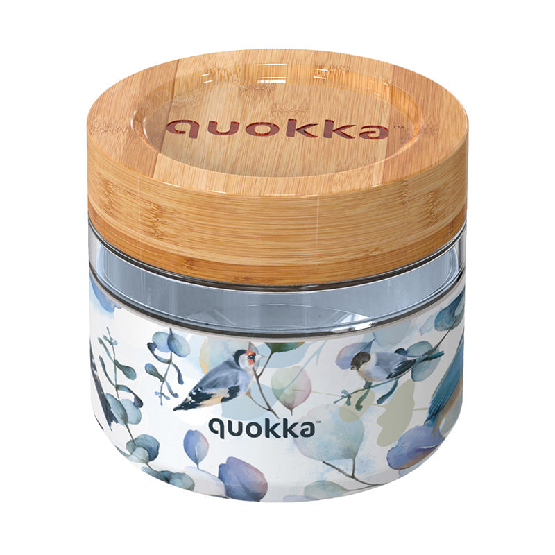"Quokka Deli Food Jar" - stiklinis maisto indas / pietų dėžutė 500 ml (Blue Nature)