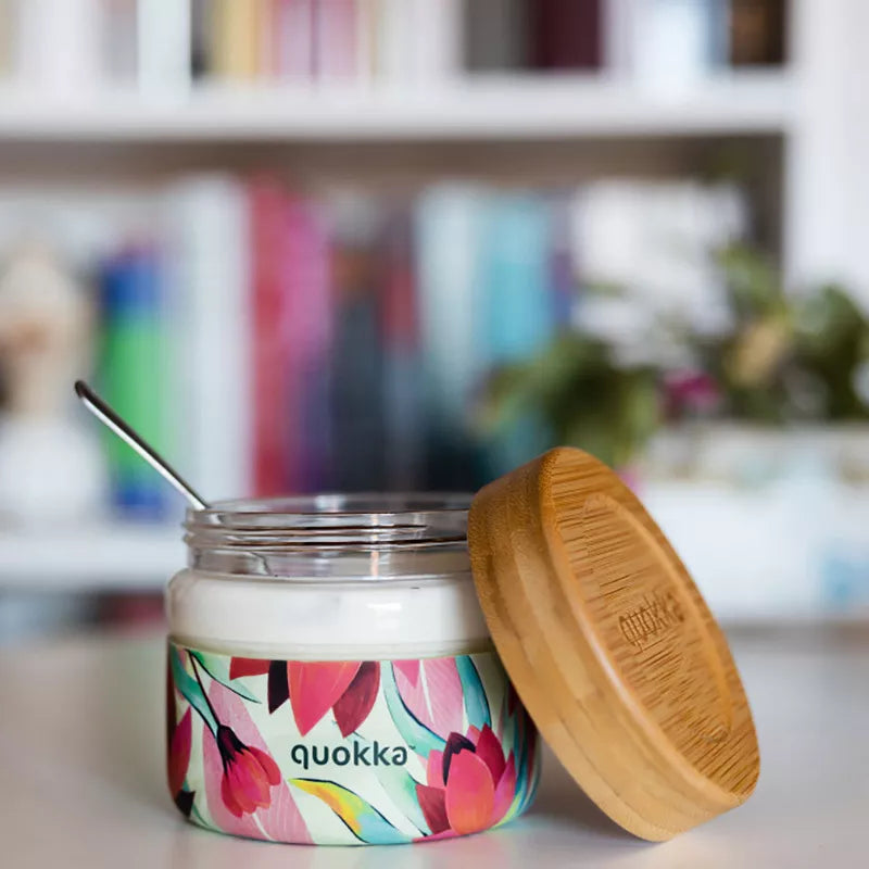 "Quokka Deli Food Jar" - stiklinis maisto indas / pietų dėžutė 500 ml (pavasaris)