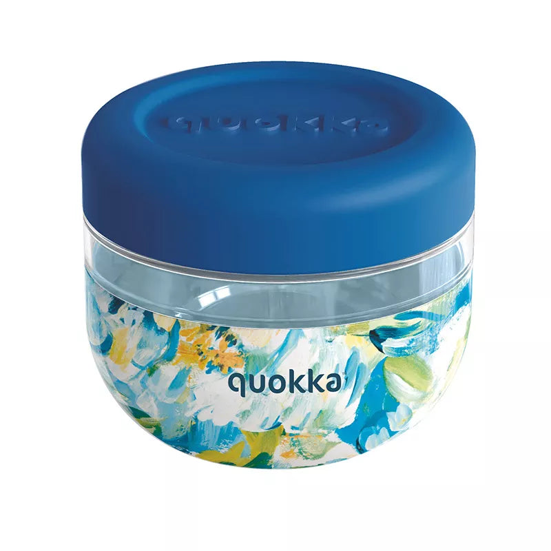 "Quokka Bubble Food Jar" - plastikinis maisto indelis / pietų dėžutė 500 ml (Mėlyni bijūnai)