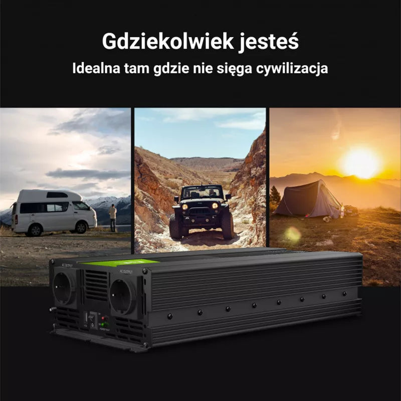 "Green Cell" - Įtampos keitiklis inverteris iš 12V į 230V 1500W/3000W grynos sinusoidės bangos
