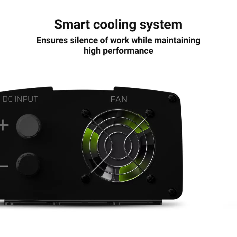 "Green Cell" - Įtampos keitiklis inverteris iš 12V į 230V 1000W/2000W grynos sinusoidės bangos