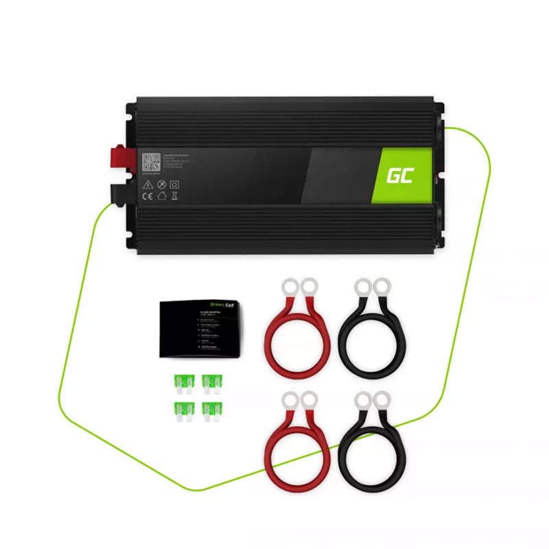 "Green Cell" - Įtampos keitiklis inverteris iš 12V į 230V 1500W/3000W grynos sinusoidės bangos