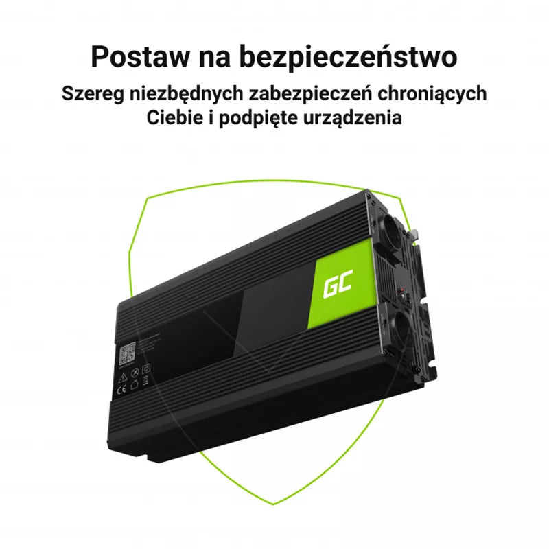 "Green Cell" - Įtampos keitiklis inverteris iš 12V į 230V 1500W/3000W grynos sinusoidės bangos