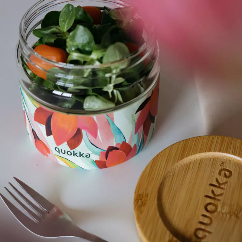 "Quokka Deli Food Jar" - stiklinis maisto indas / pietų dėžutė 820 ml (pavasaris)