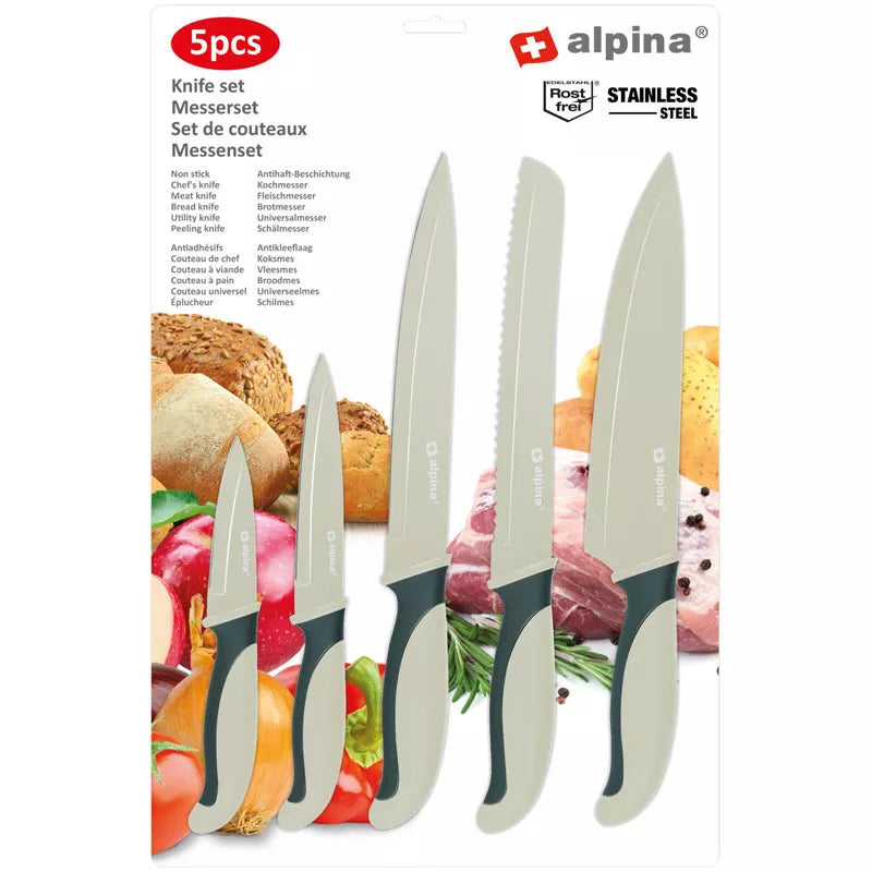 "Alpina" - Nerūdijančio plieno peilių rinkinys (žalias)