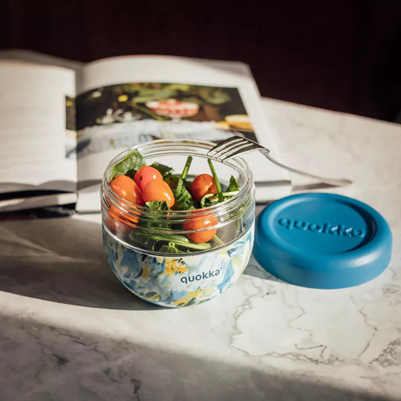 "Quokka Bubble Food Jar" - plastikinis maisto indelis / pietų dėžutė 770 ml (Mėlyni bijūnai)