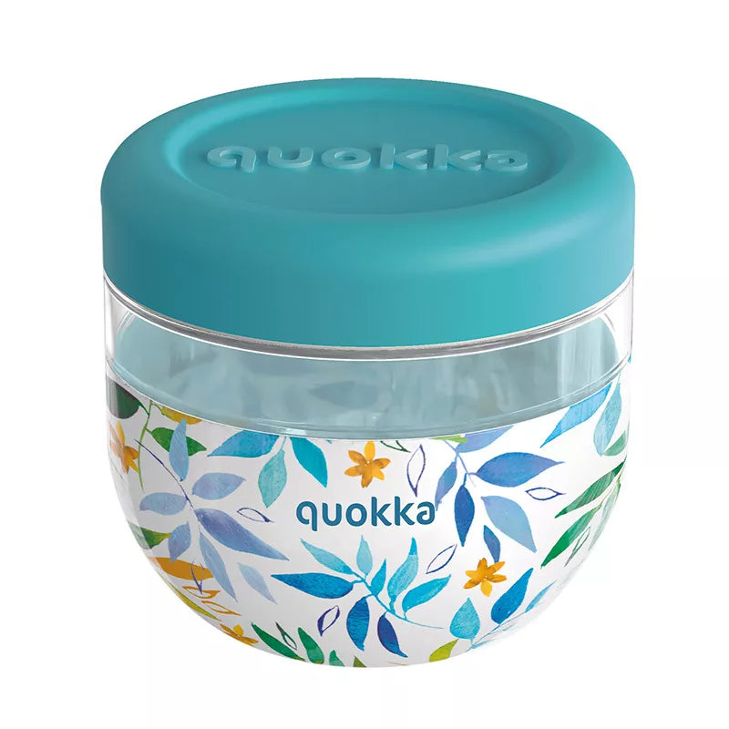 "Quokka Bubble Food Jar" - plastikinis maisto indelis / pietų dėžutė 770 ml (akvarelės lapai)