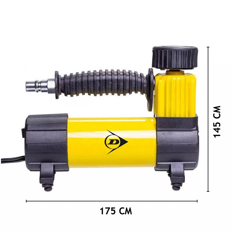"Dunlop" - 12 V 100 Psi kompresorius, žarnos ir antgalio rinkinys